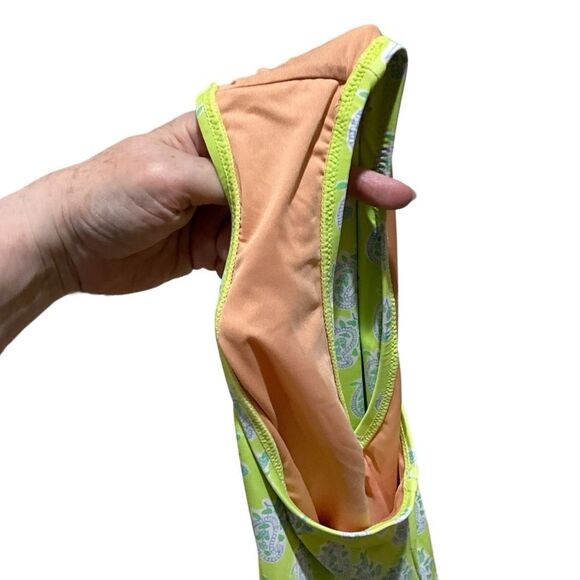 J. CREW V-Neck One-Piece Swimsuit Green Paisley Size 6 - Picture 9 of 13